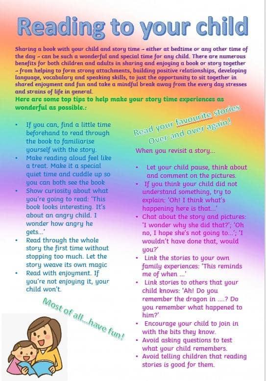 Top Tips for reading at home with your children
